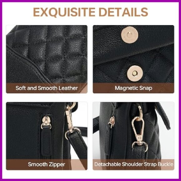 Vegan Leather Crossbody Phone Purse with RFID Blocking & Adjustable Strap - Picture 6 of 7